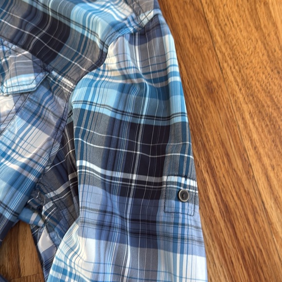 PRANA Nylon Plaid Long Sleeve Button Rolled Sleeve Hiking Shirt, Size M - Picture 8 of 12